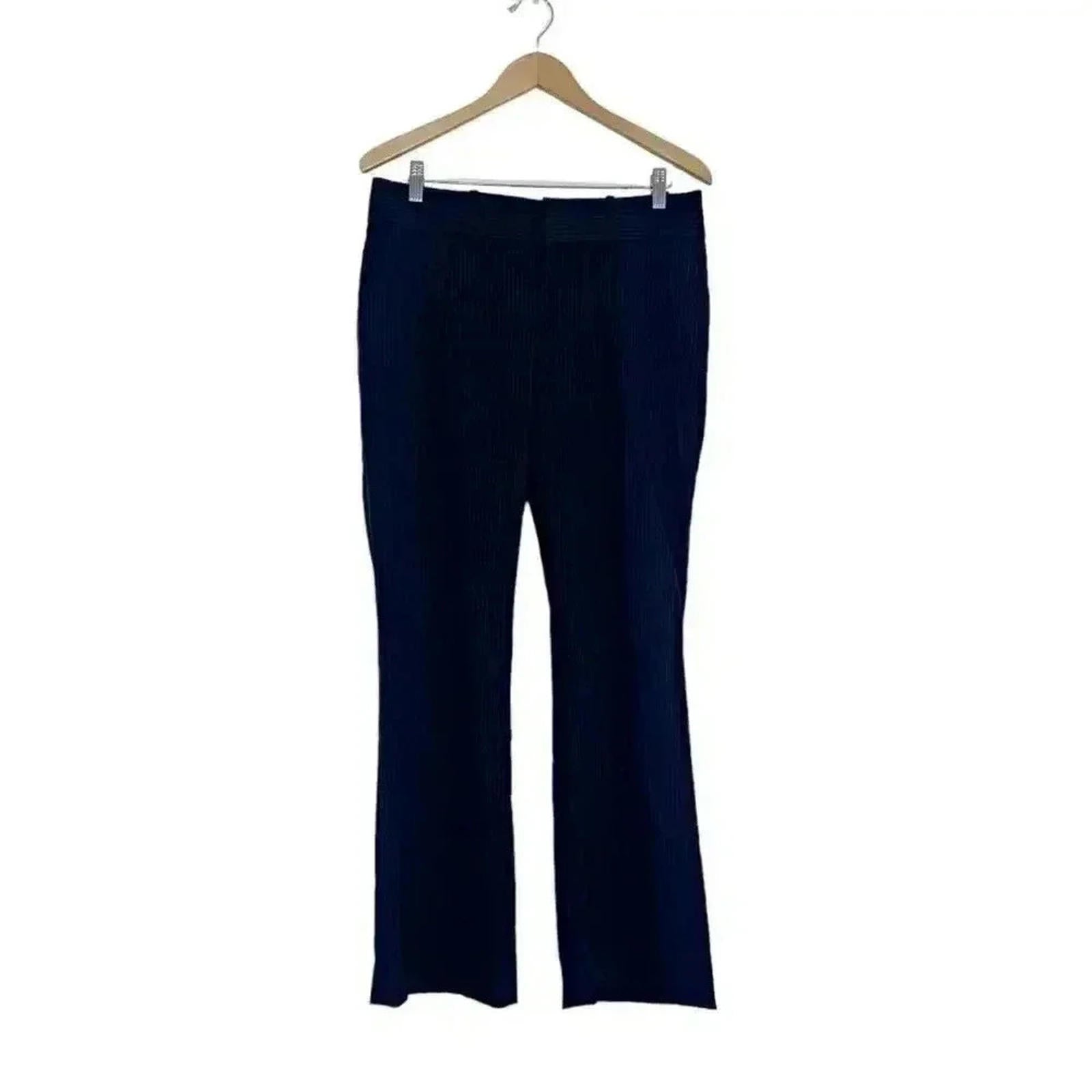 Banana Republic Ryan Fit Black White Pinstriped Slacks Women's Size 8