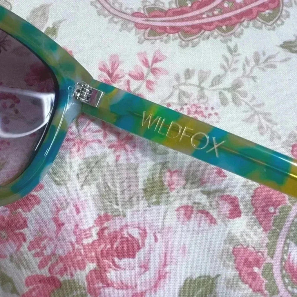 Wildfox Classic Fox Green and Blue Tortoiseshell Cateye Sunglasses Summer