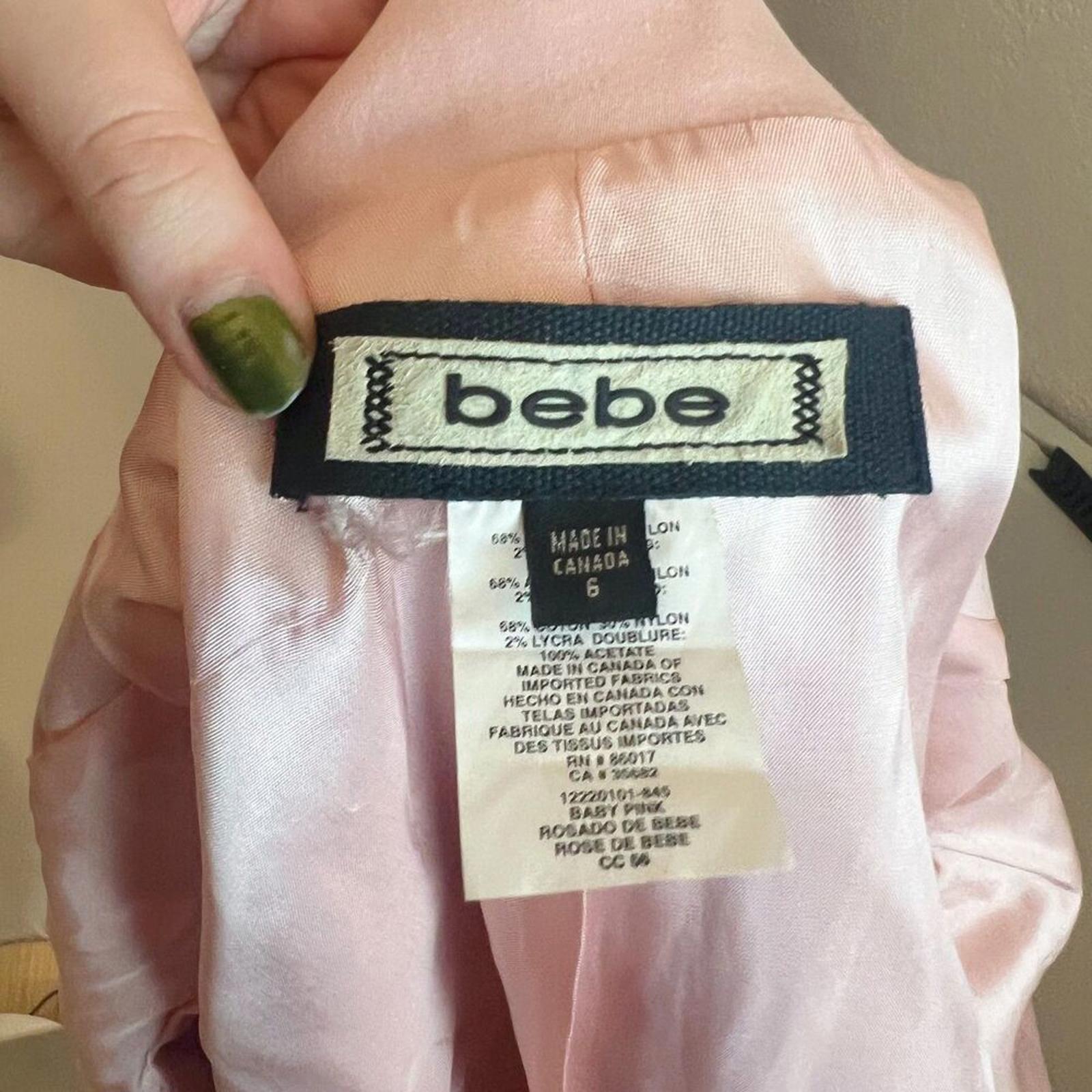 Vintage Bebe Baby Pink Light Pink Fitted Blazer Office Siren Ballet Core Size 6