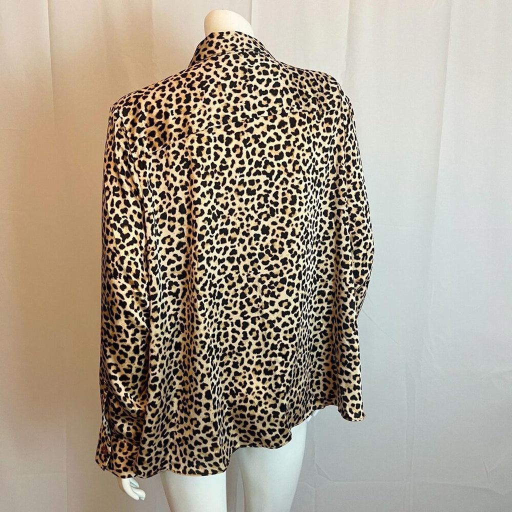 NWT A New Day Leopard Print Satin Blouse Women's Size 2XL