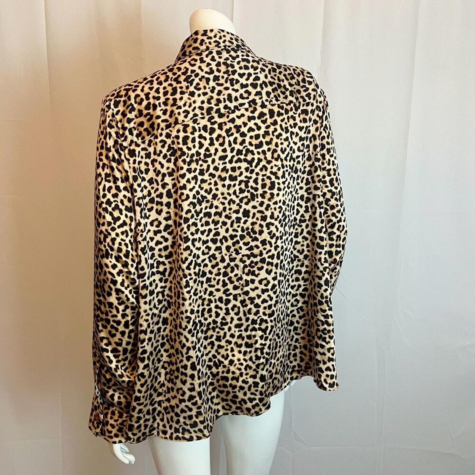 NWT A New Day Leopard Print Satin Blouse Women's Size 2XL