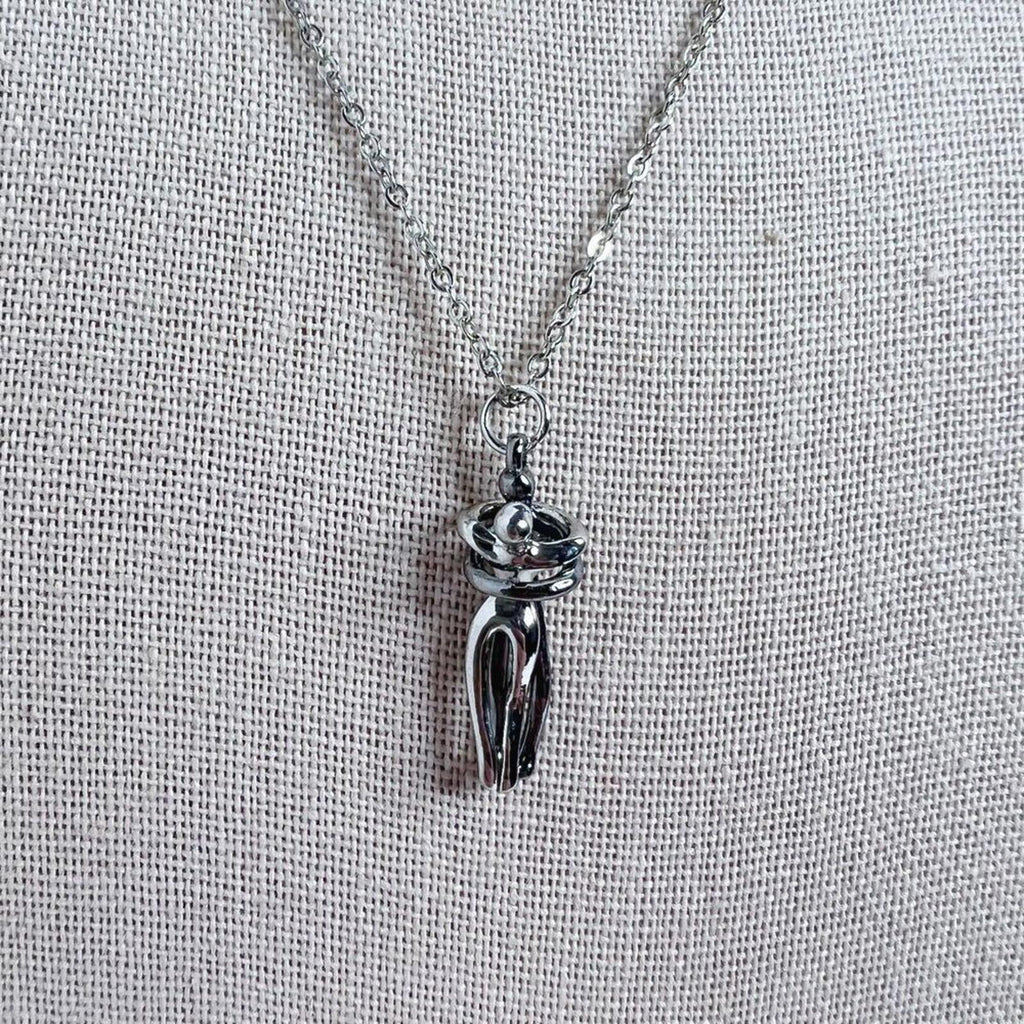 Couple Hugging Necklace Silver Romantic Gift Valentine's Day Anniversary