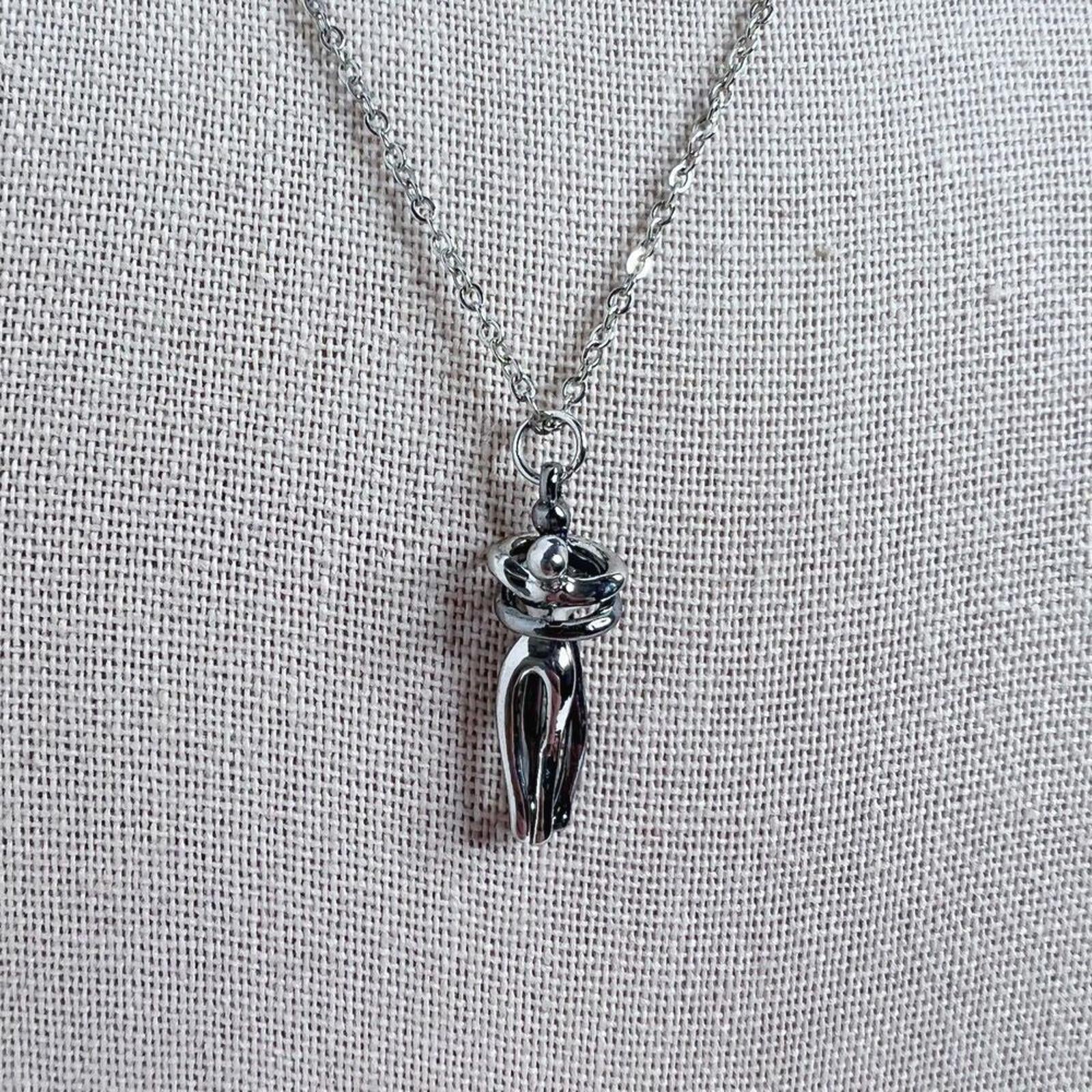 Couple Hugging Necklace Silver Romantic Gift Valentine's Day Anniversary