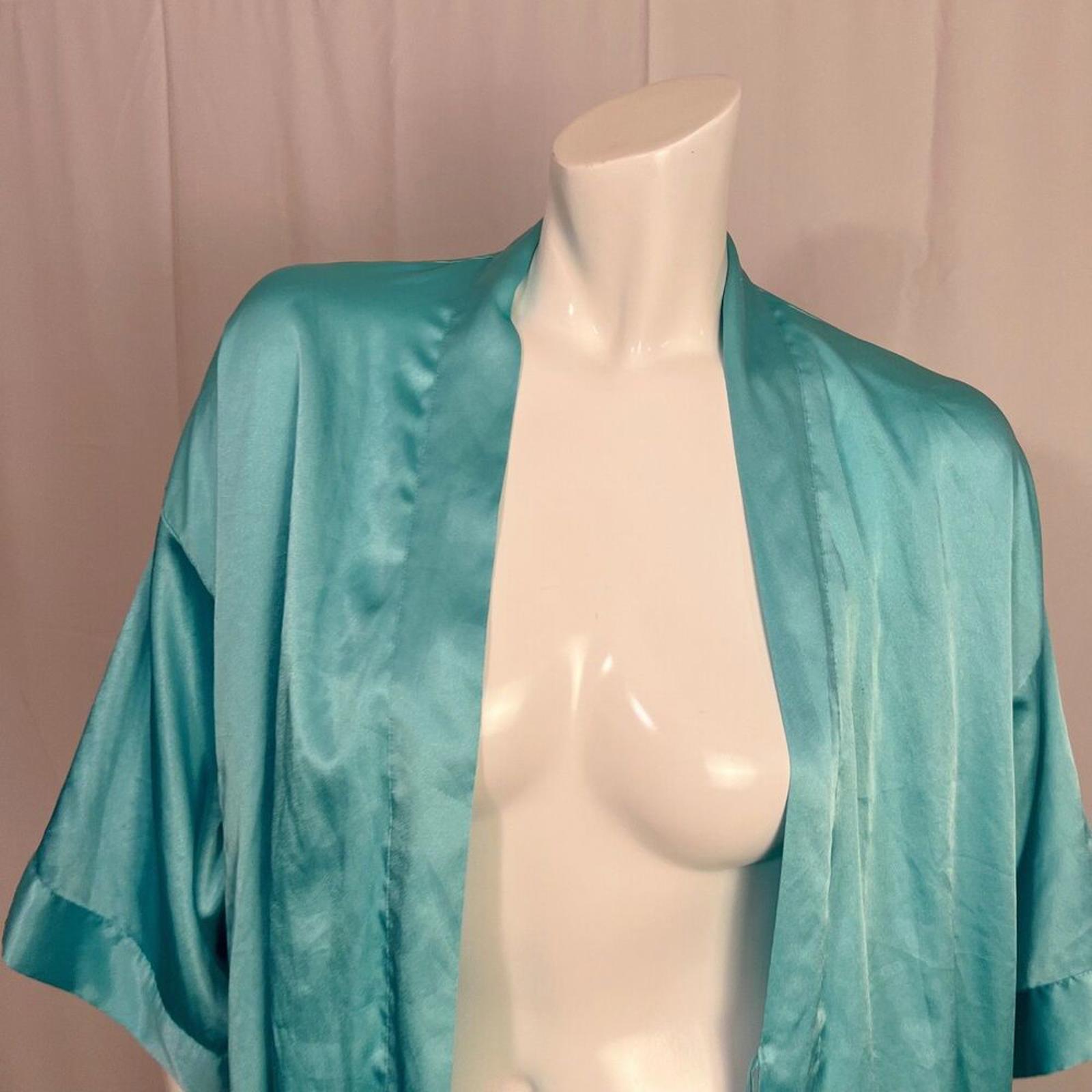 Victoria's Secret VS Light Blue Satin Robe Women's Size S/M