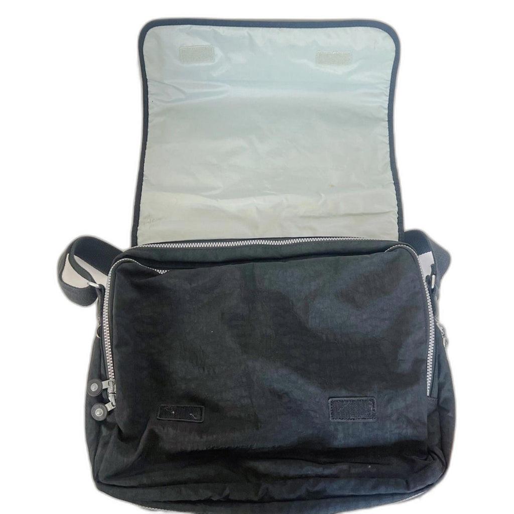 Kipling y2k Vintage Black Nylon Messenger Bag Laptop Bag Travel Bag