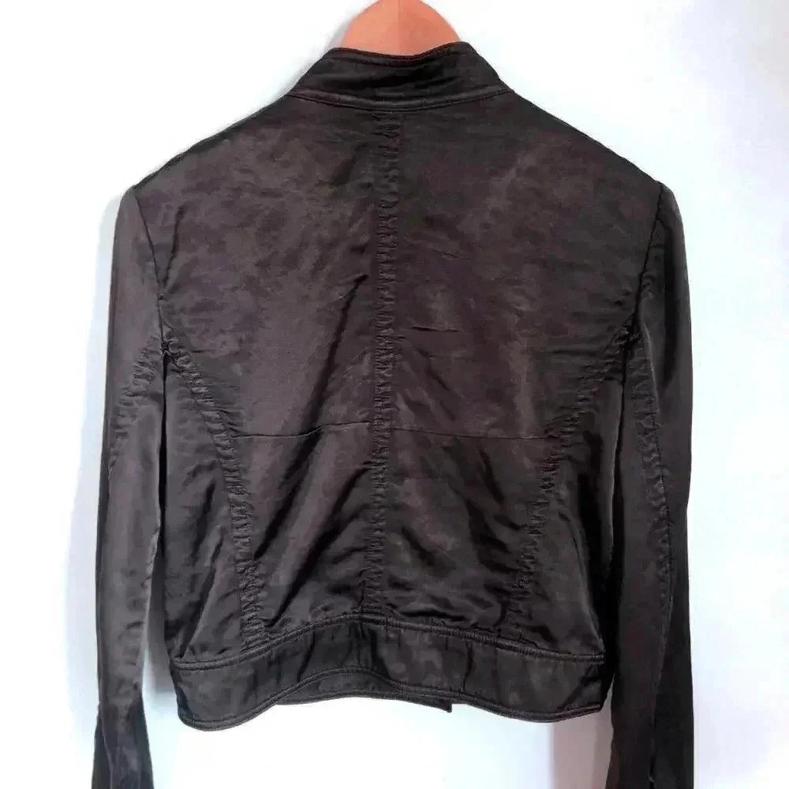 Club Monaco Brown Satin Moto Jacket Women's Size M