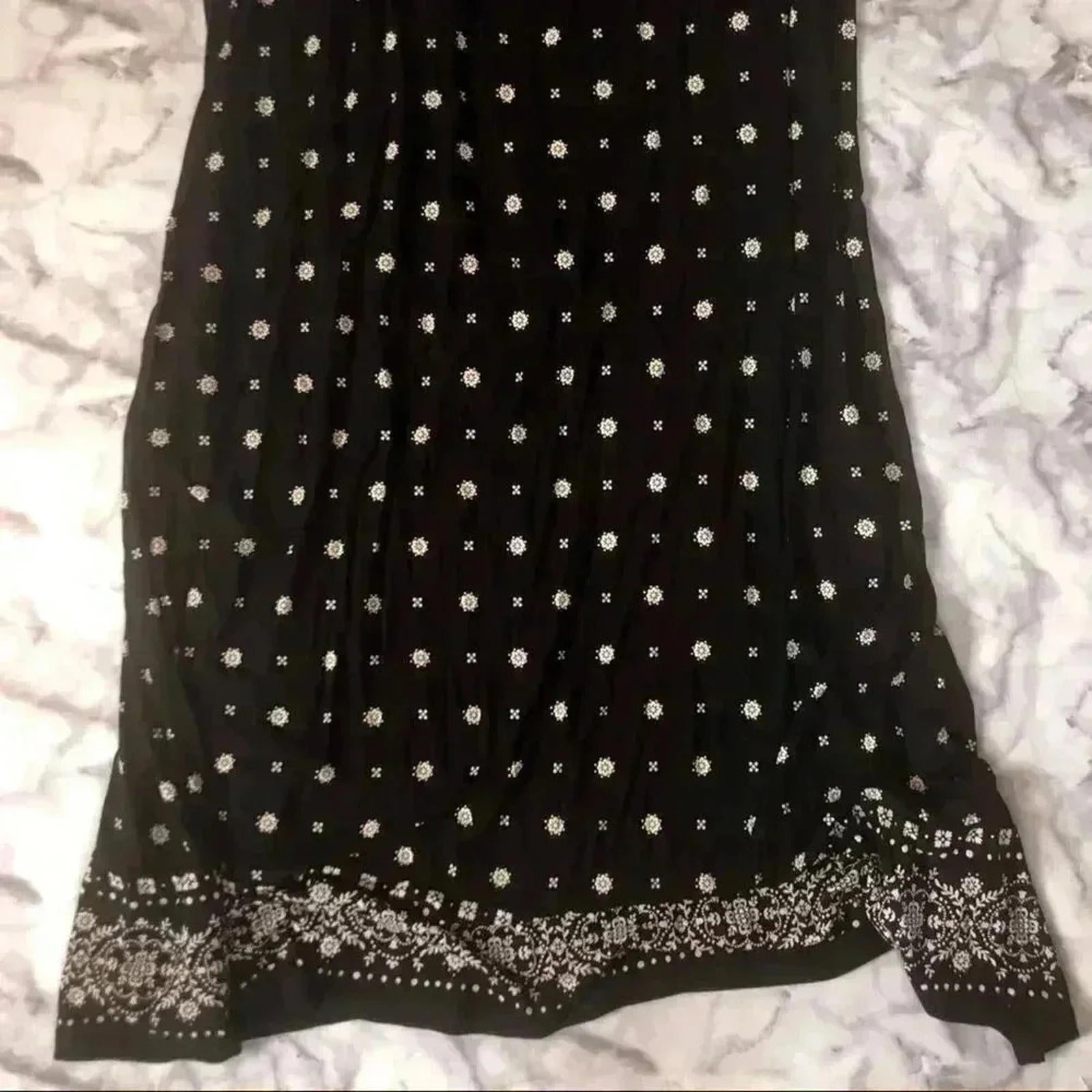 NWT Black White Patterned Maxi Dress Summer Sun Dress Women's Size S