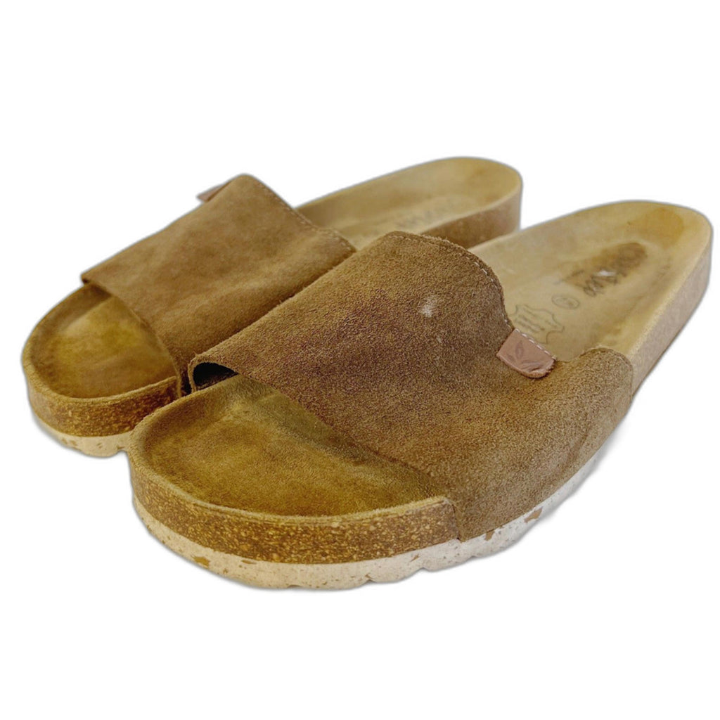 Biostep Brown Suede Slide Sandals Made in Spain Birkenstock Style Size 7.5