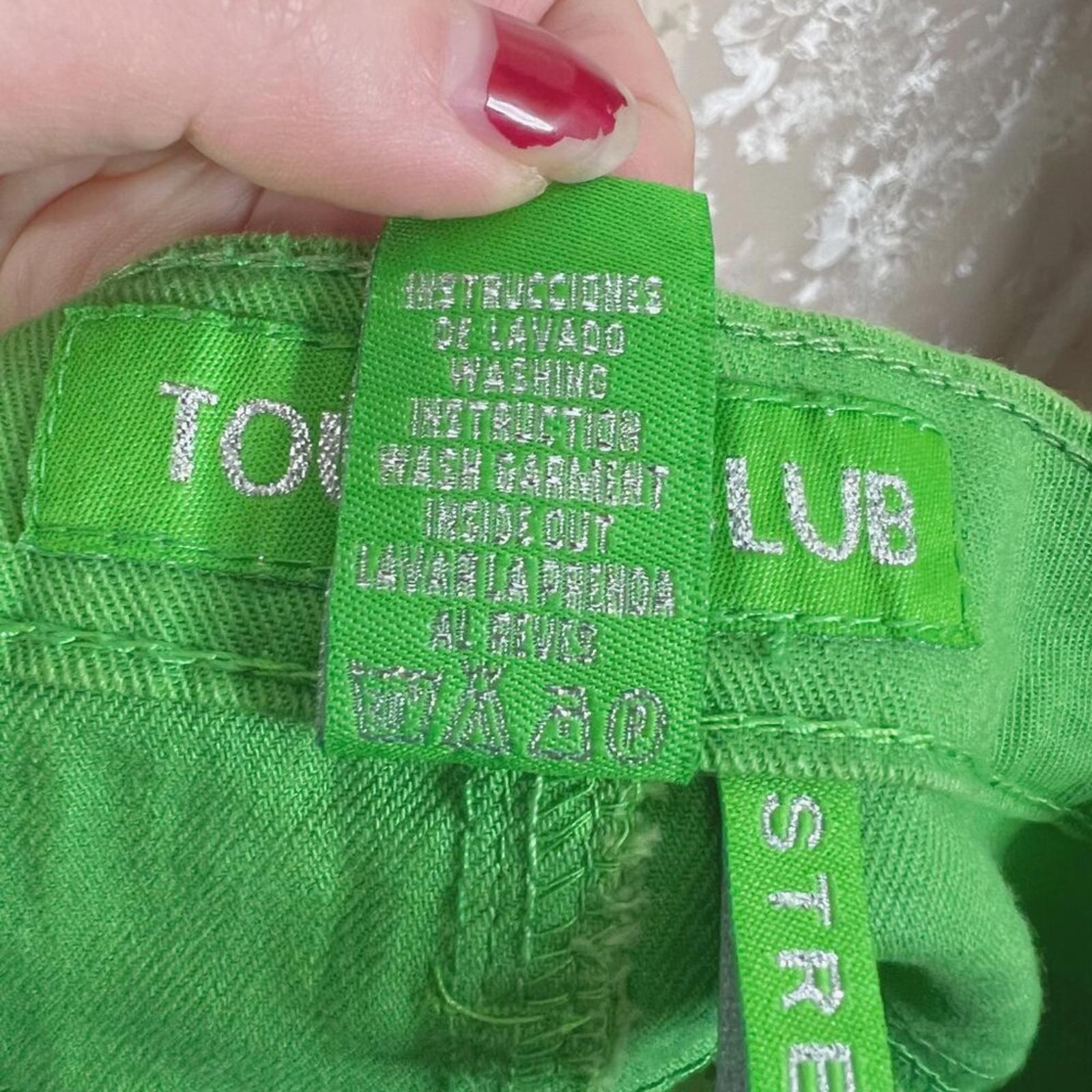 y2k Vintage Green Denim Mini Skirt Rhineston Buttons Women's Size 15