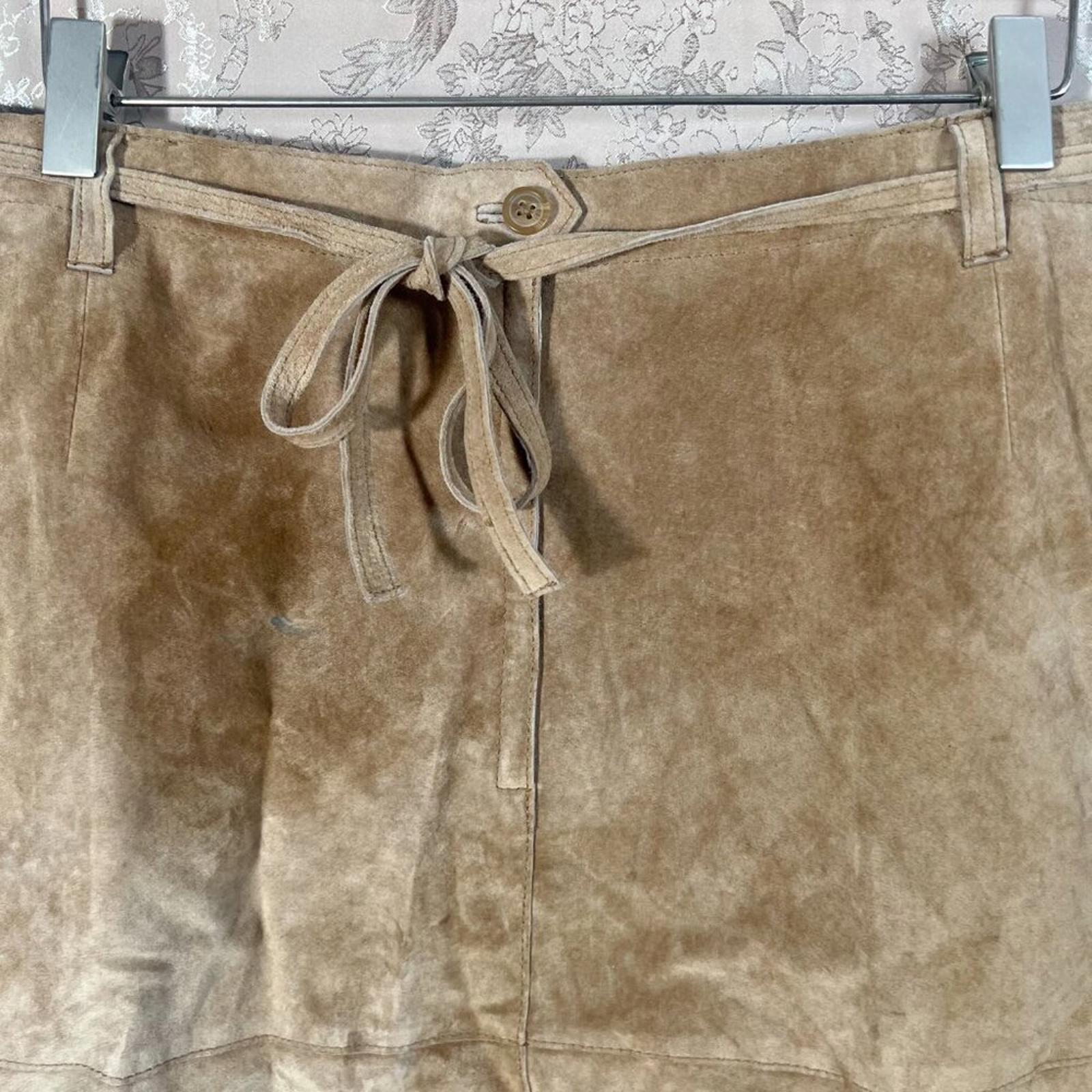 Isaac Mizrahi For Target Brown Leather Knee Length Skirt Women's Size 14