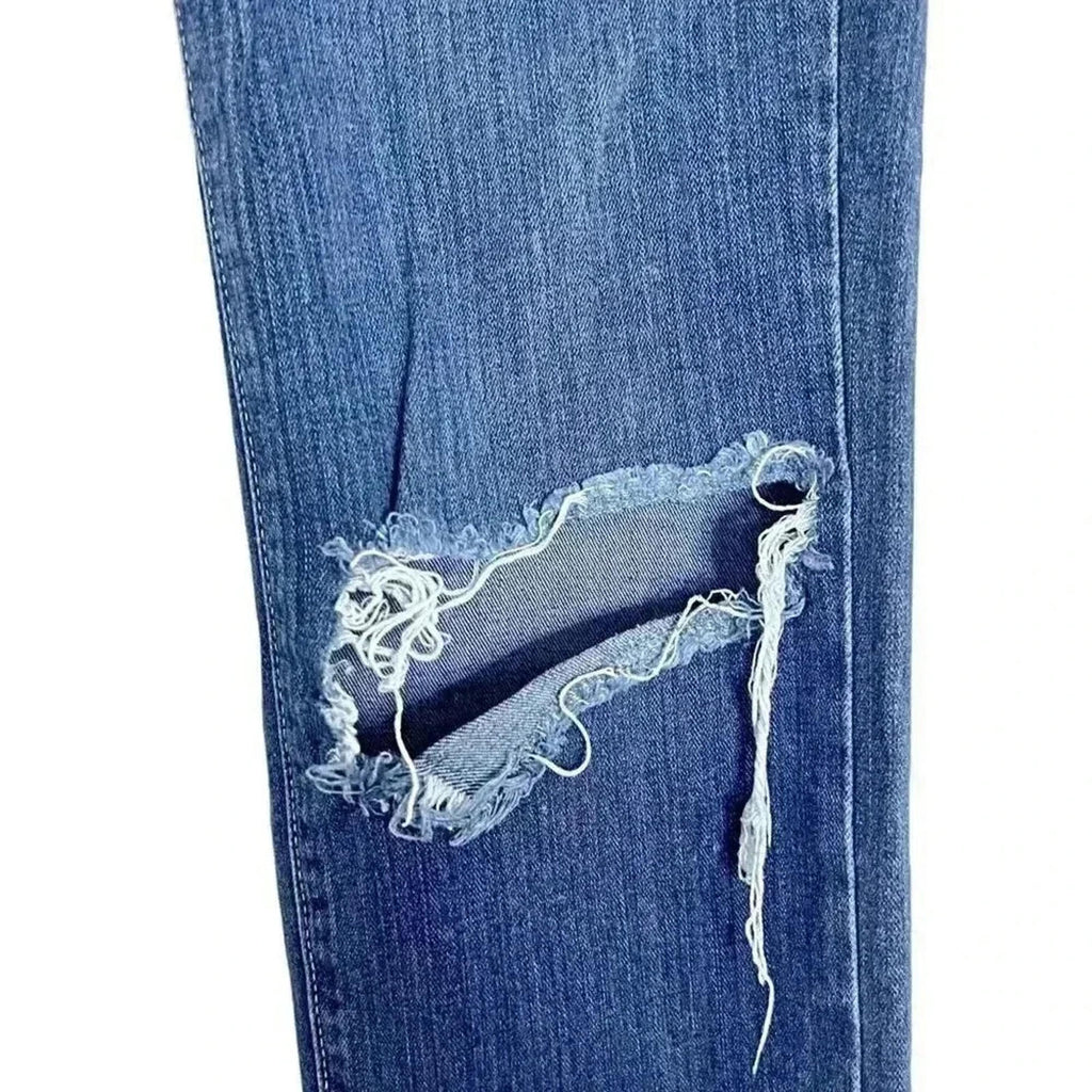 Paige Hoxton Crop Rollup Dark Wash Midrise Skinny Jeans Mid Rise Women's Size 28
