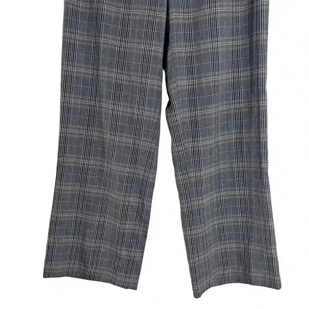 y2k Vintage Brown Plaid Pants Straight Leg Office Siren Women's Size 12