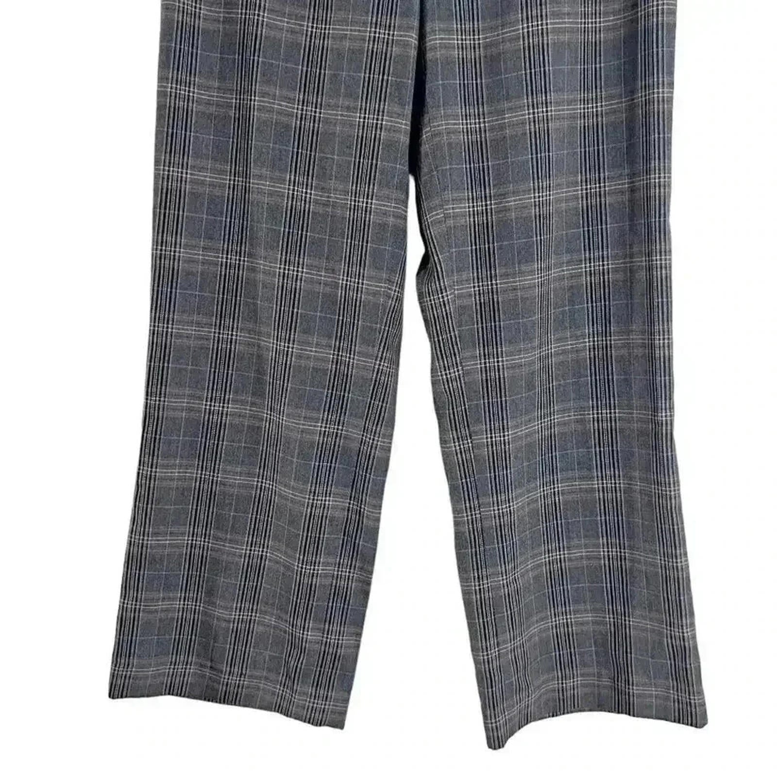 y2k Vintage Brown Plaid Pants Straight Leg Office Siren Women's Size 12