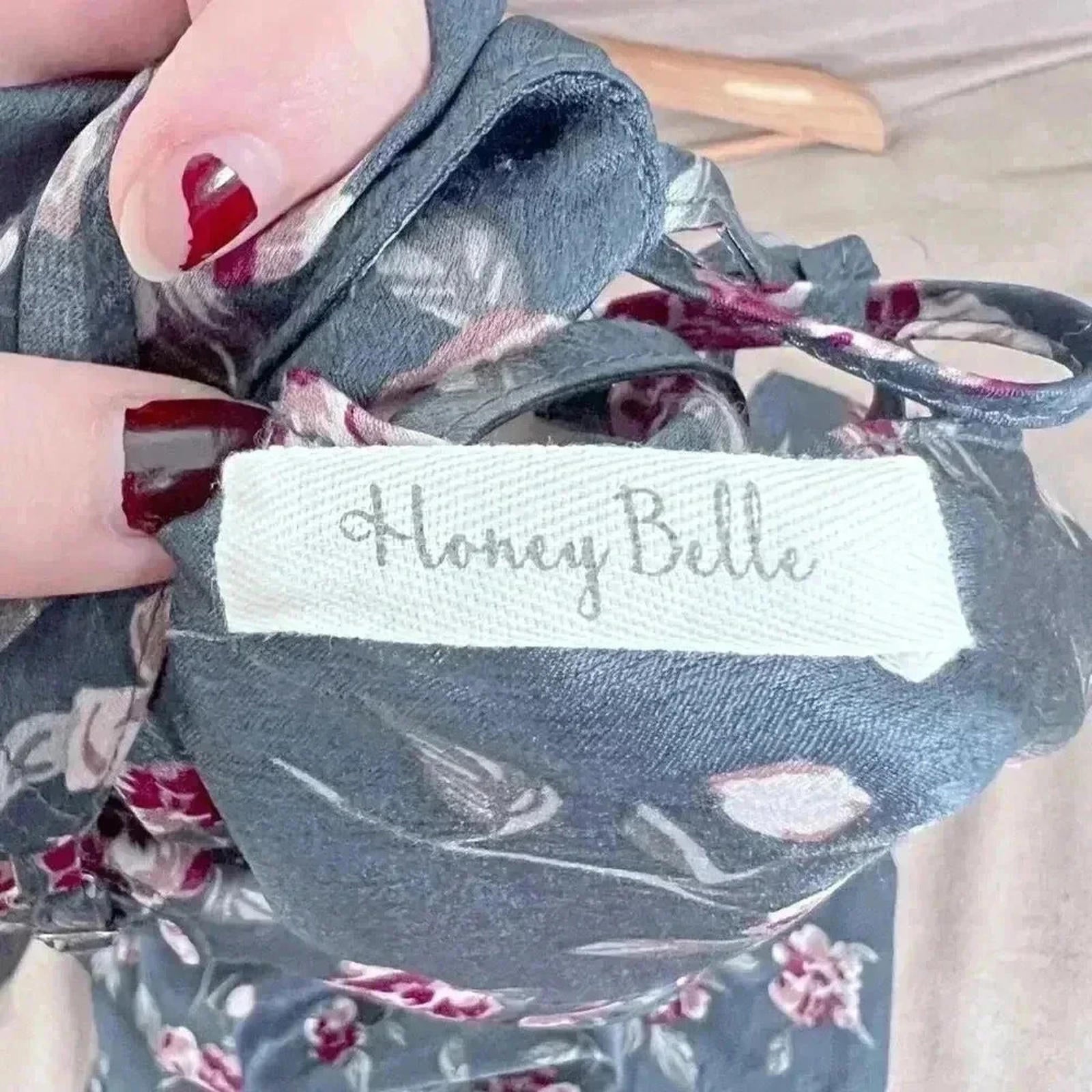 Honey Belle Grey and Pink Floral Satin Jumpsuit Women's Size M