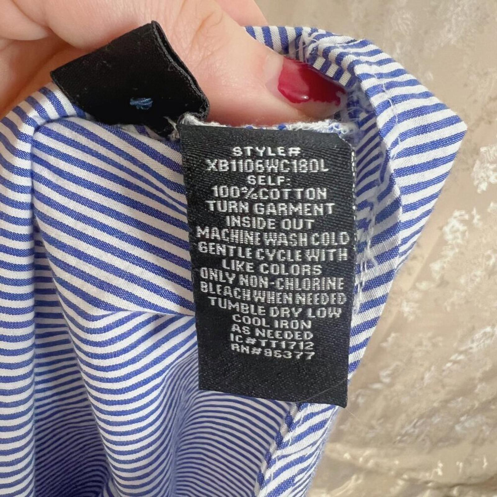 Sanctuary Blue and White Stripes Button Up Off Shoulder Blouse Women's Size S