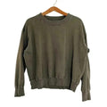 Sundry Army Green Gold Paint Splattered Crewneck Sweatshirt Distressed Size 4