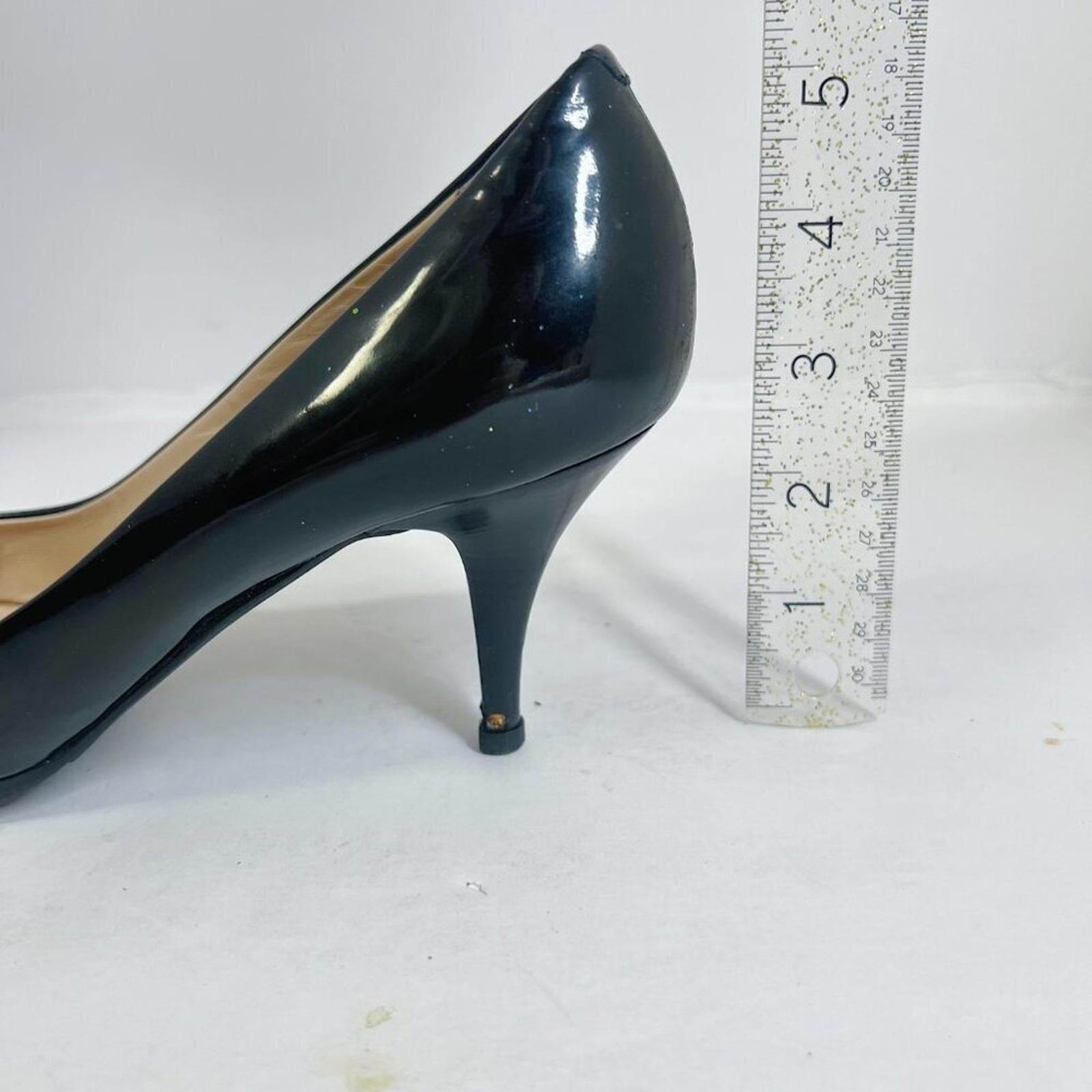 Giuseppe Zanotti Design Black Patent Leather Rounded Toe Pumps Heels Size 9
