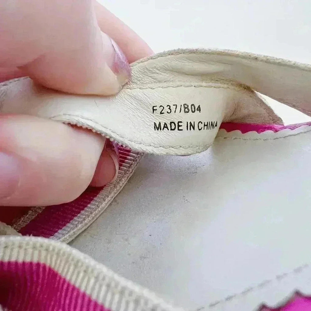 y2k Vintage Coach Barbie Pink Strappy Wedges Heels Sandals Women's Size 6.5 US