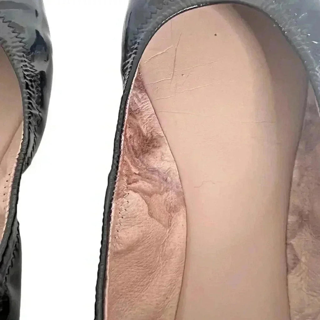 Vince Camuto Black Patent Leather Ballet Flats Women's Size 8.5 Balletcore