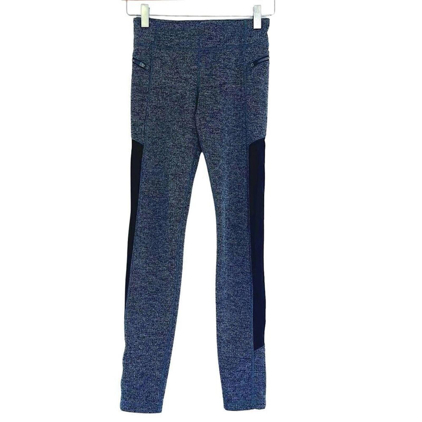 Athleta Girl's Black and White herringbone Leggings Size
