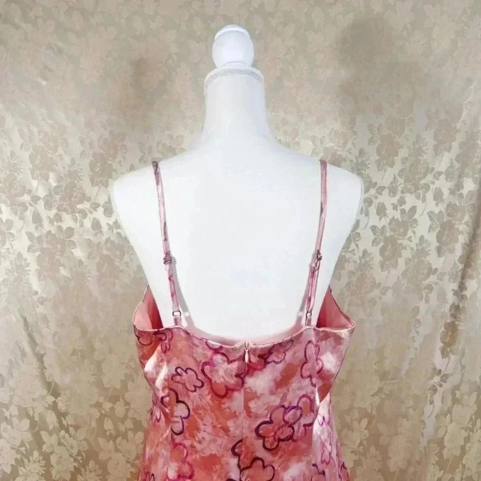 Wild Fable Light Pink Floral Design Satin Sheath Dress Women's Size L