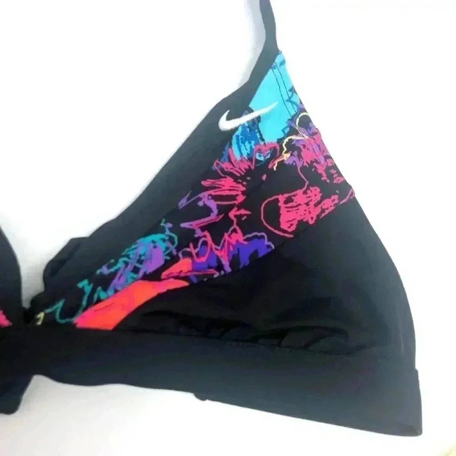 Nike Black Triangle Bikini Top Floral Detail
