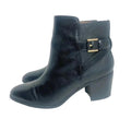 Louise Et Cie Lo Zalia Black Leather Heeled Bootie Buckled Boots Size 9.5