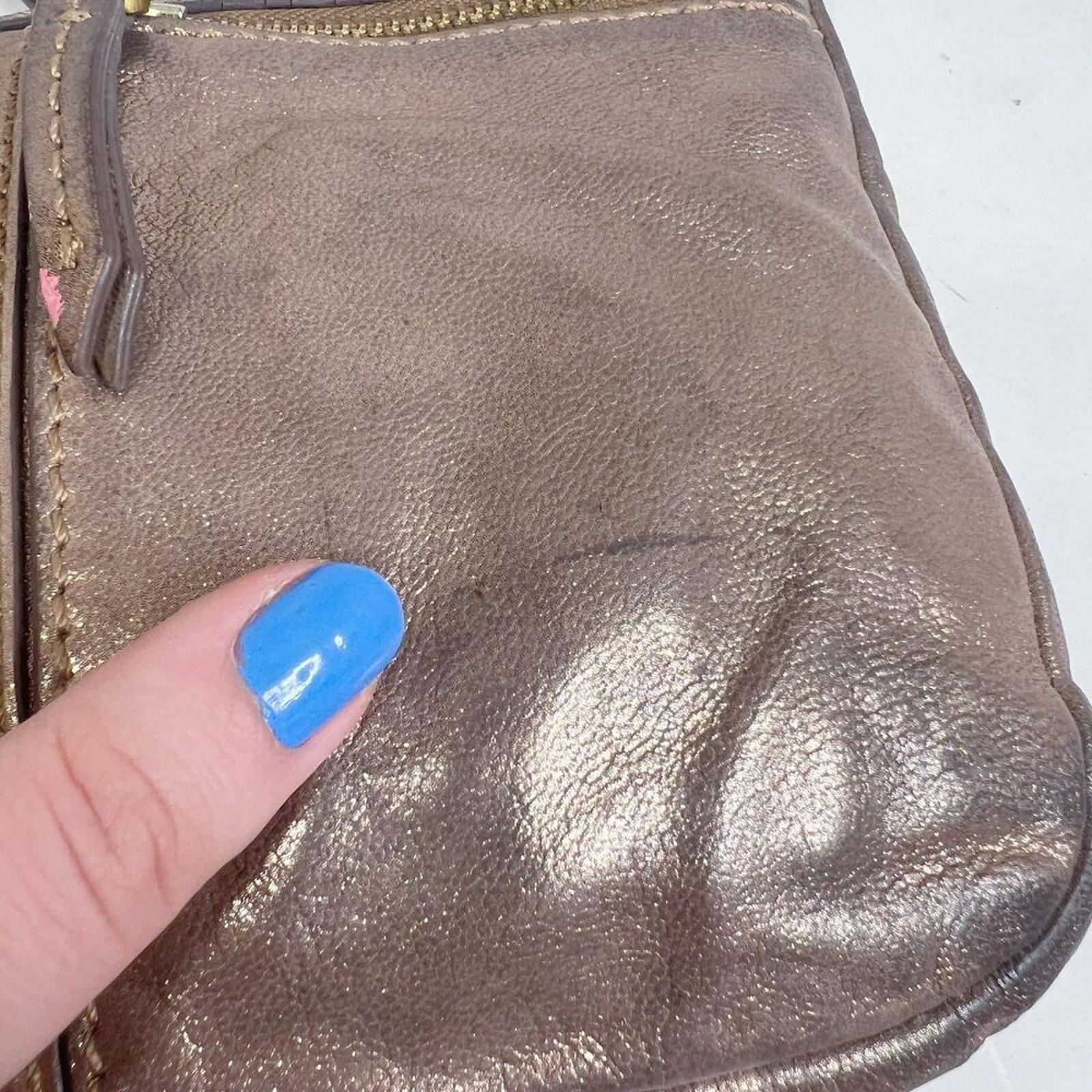 Fossil Erin Copper Metallic Leather Crossbody Bag Purse
