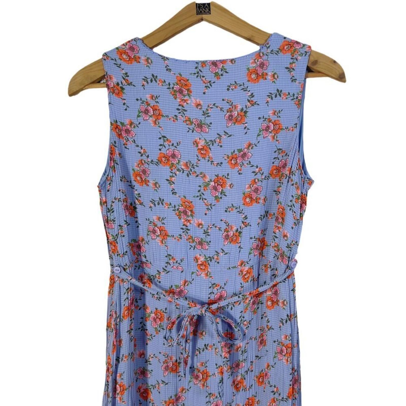 y2k Vintage April Cornell Purple Lilac and Orange Floral Maxi Dress Size S