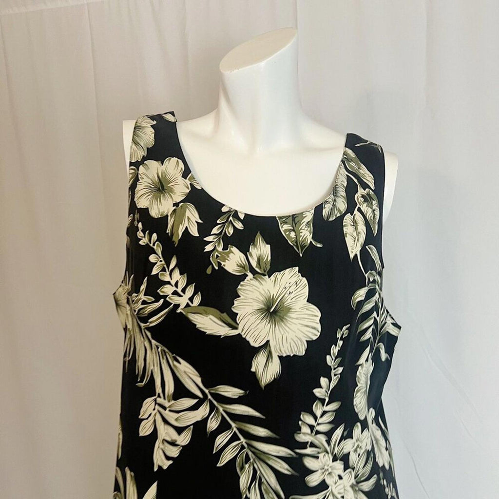 100% Silk Vintage 90s Pineapple Moon Tropical Print Mini Dress Women's Size L