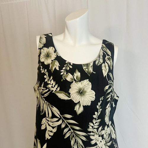 100% Silk Vintage 90s Pineapple Moon Tropical Print Mini Dress Women's Size L