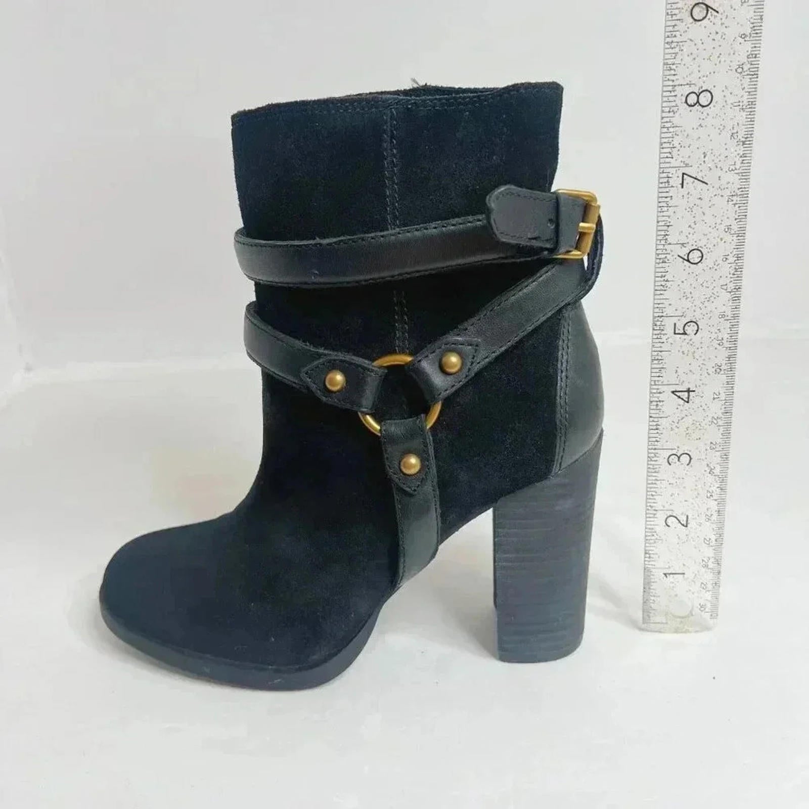 UGG Dandridge Black Suede Harness Boot Women's Size 6