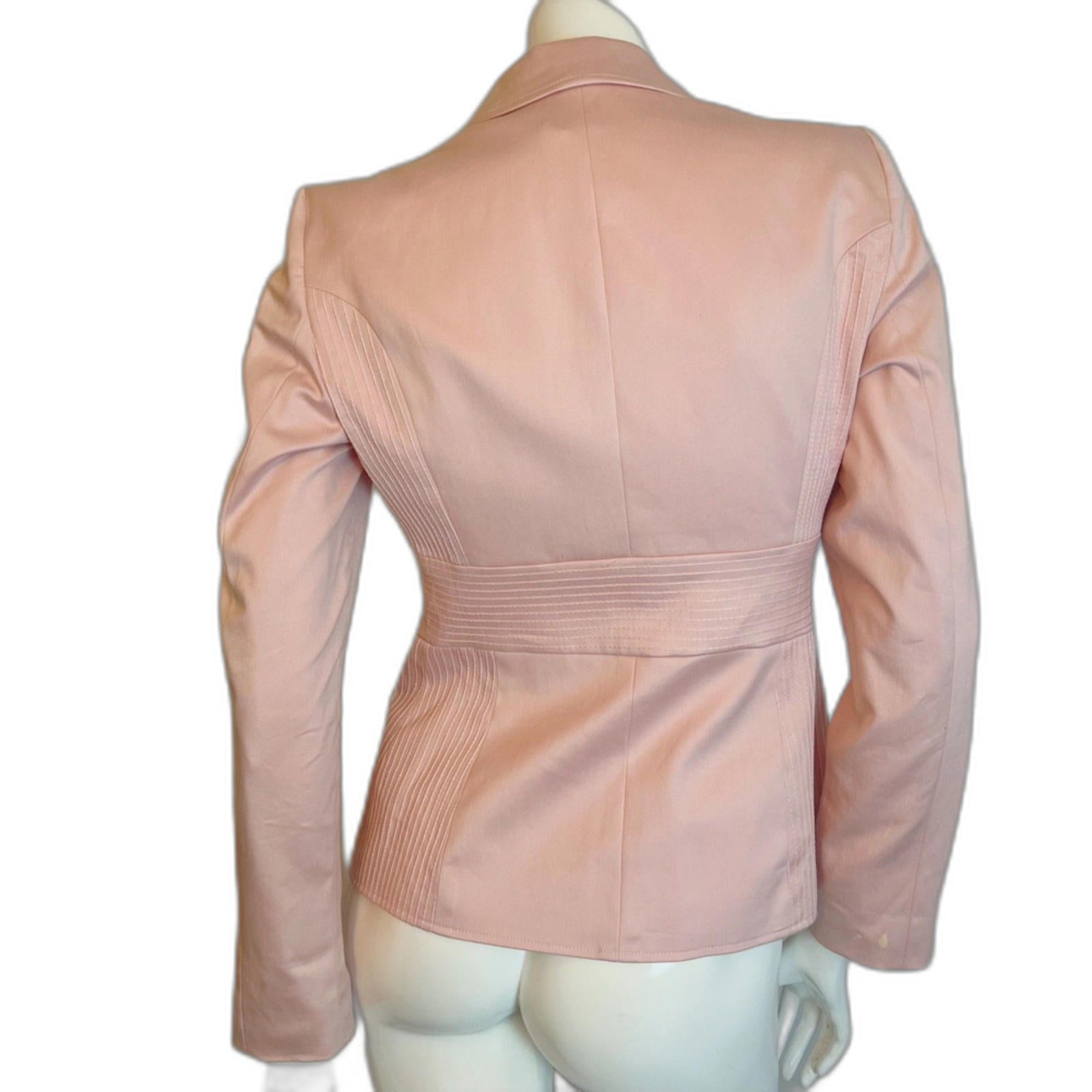 Vintage Bebe Baby Pink Light Pink Fitted Blazer Office Siren Ballet Core Size 6