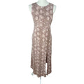 Urban Outfitters UO  Pink and Brown Snakeprint Midi Dress Slit Women's Size M