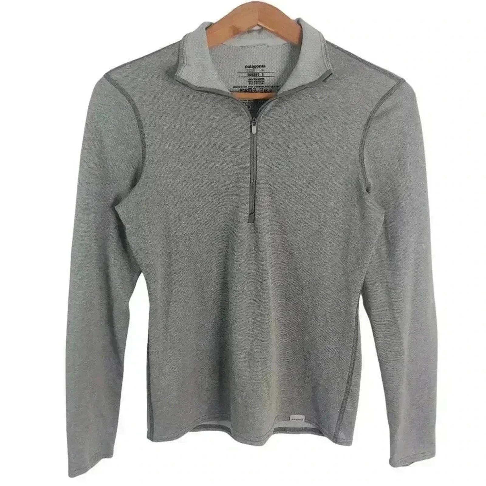 Patagonia Grey Heathered Quarter Zip Base Layer Women's Size S