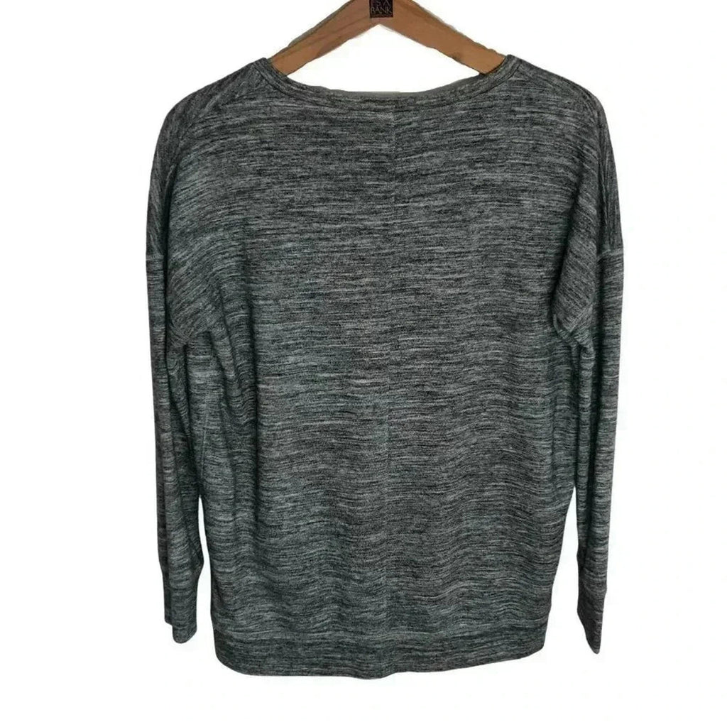 Gap Grey Heathered Terrycloth V Neck  Sweatshirt Women's Size XS Loungewear
