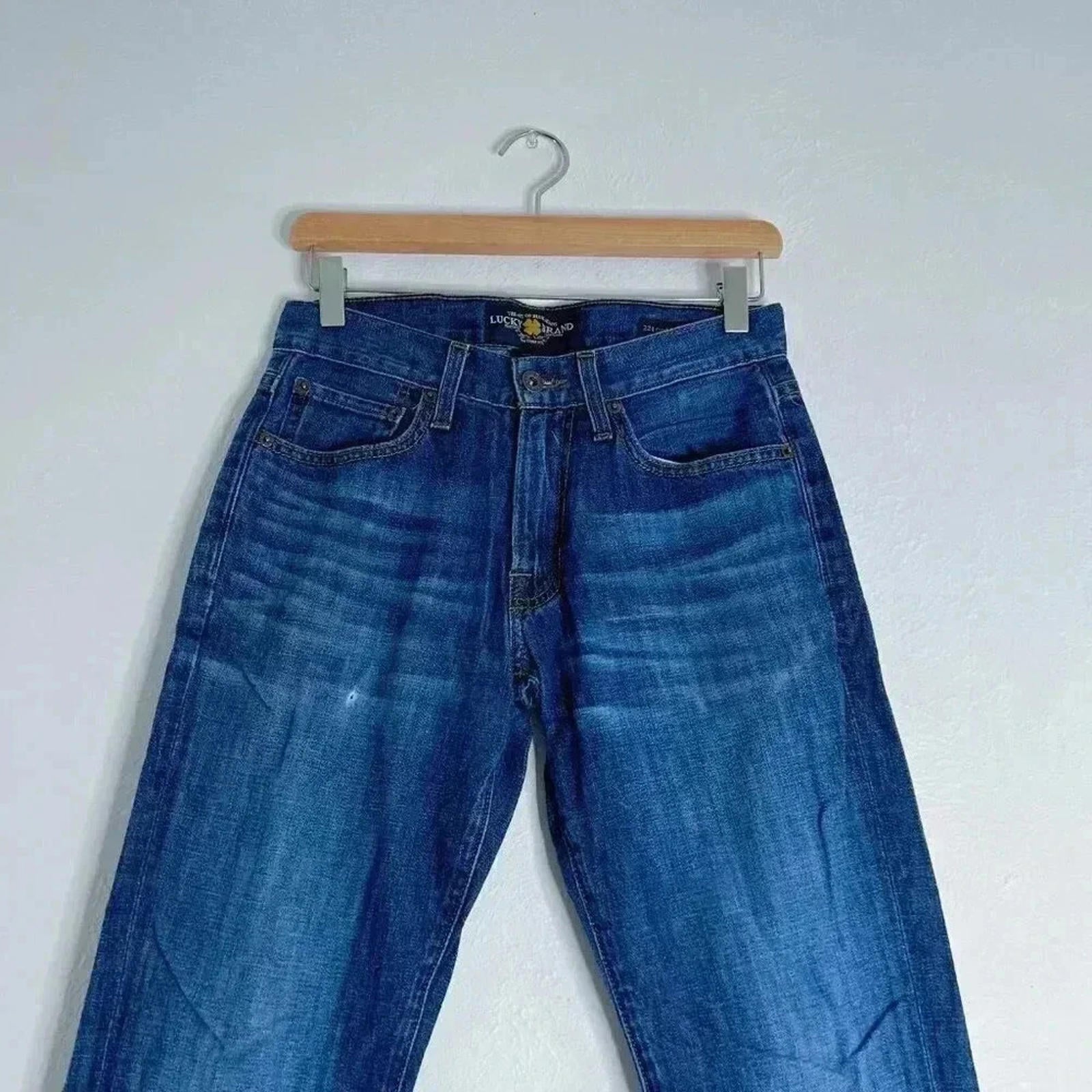 Lucky Brand Men's Medium-Dark Wash Straight Leg Jeans High Rise Size 38 x 34