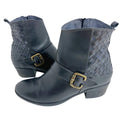 Sesto Meucci Black Leather Woven Booties Ankle Boots Women's Size 6.5