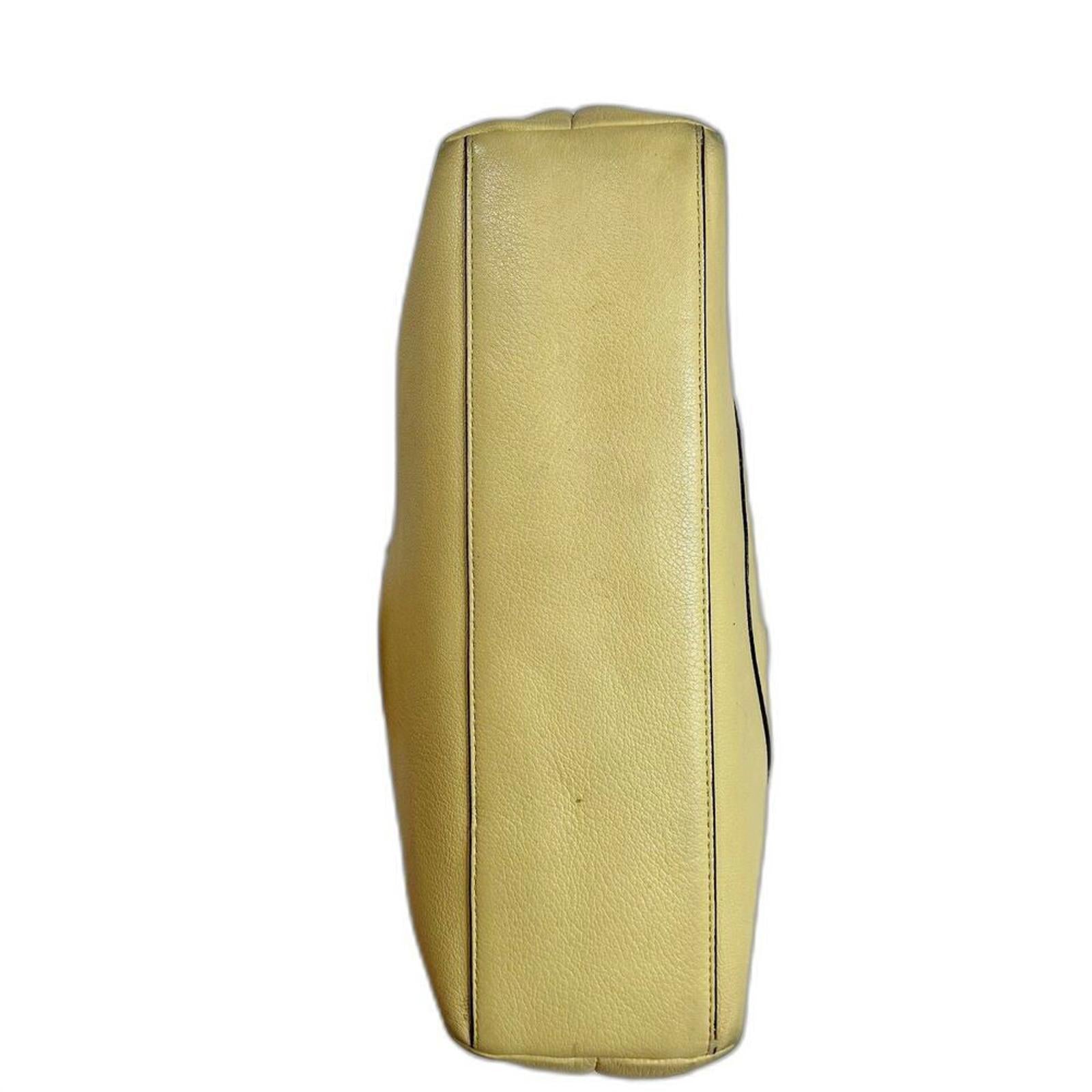 RARE Coach Julia Terry Tote in Butter Yellow Light Yellow Monogram Shoulder Bag