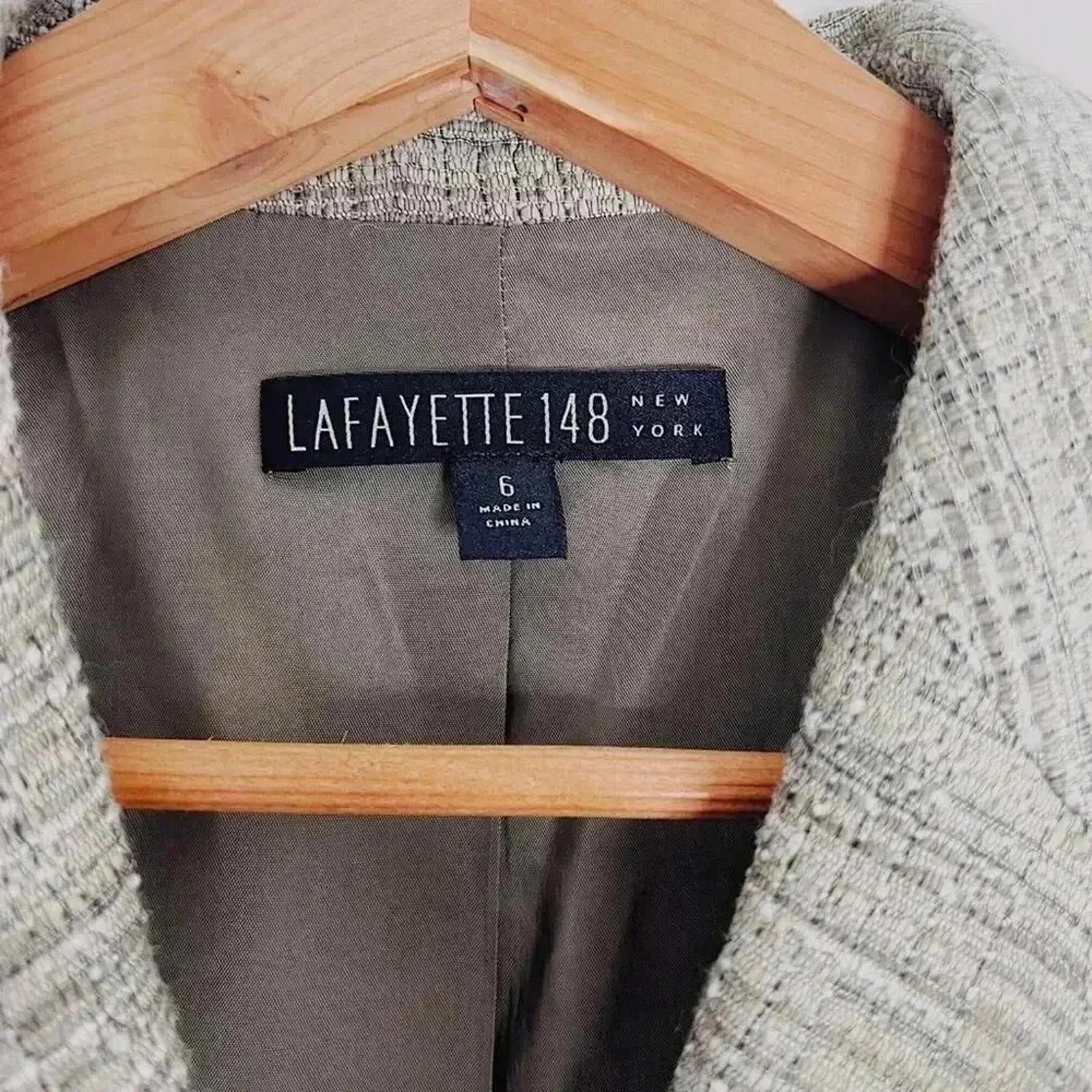 Lafayette 148 Tan Tweed Blazer Women's Size 6 Business Casual Formal Office