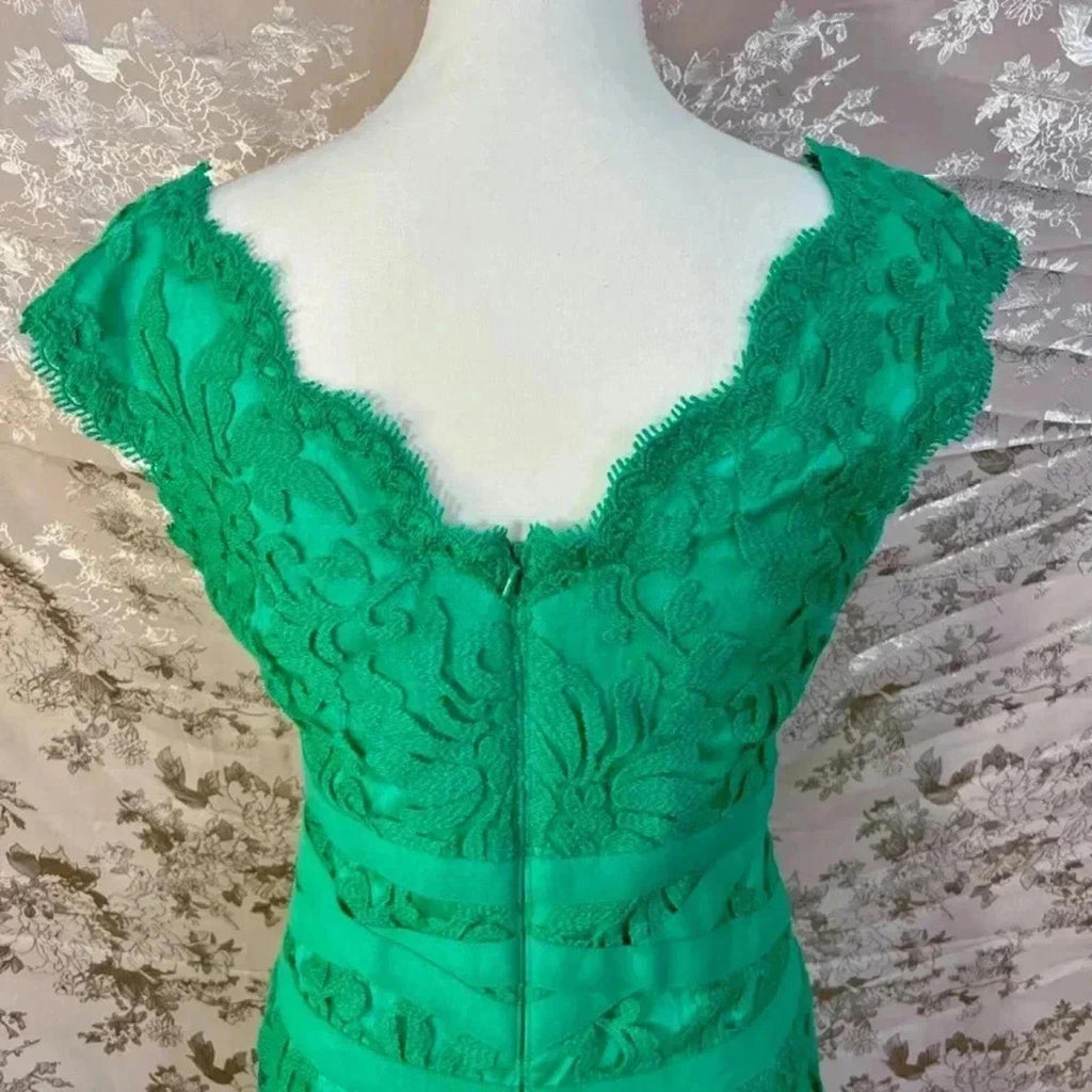 Tadashi Shoji Embroidered Lace V Neck Dress Cocktail Dress Size 8