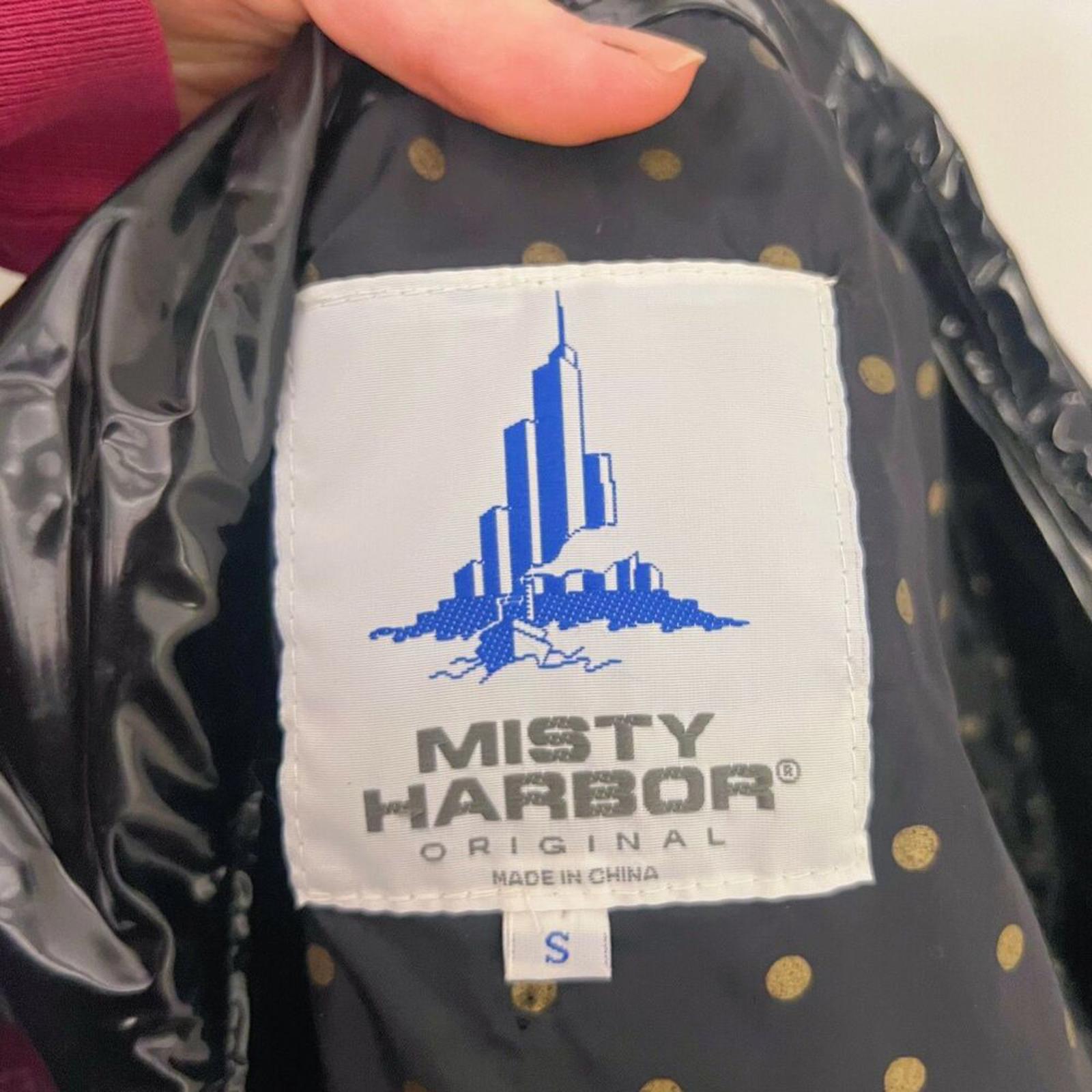 Vintage Misty Harbor Black Vinyl Raincoat Trenchcoat Women's Size S