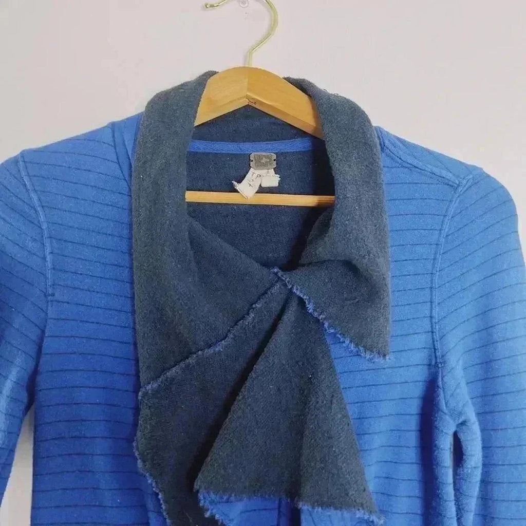 Free People Y2K Blue Ruffled Jacket Cardigan