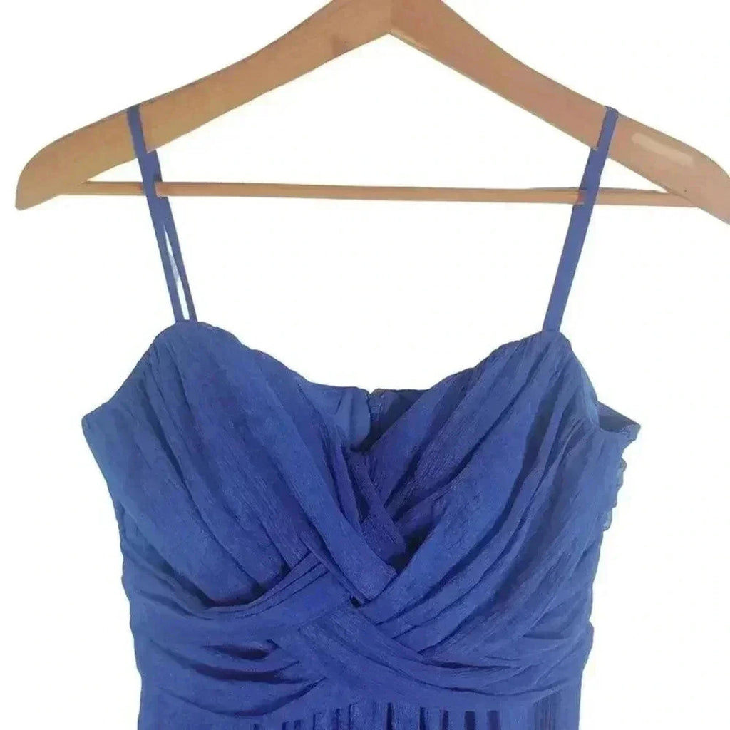 Bisou Bisou Blue Chiffon Flowy Mini Dress Formal Prom Cocktail Women's Size 12