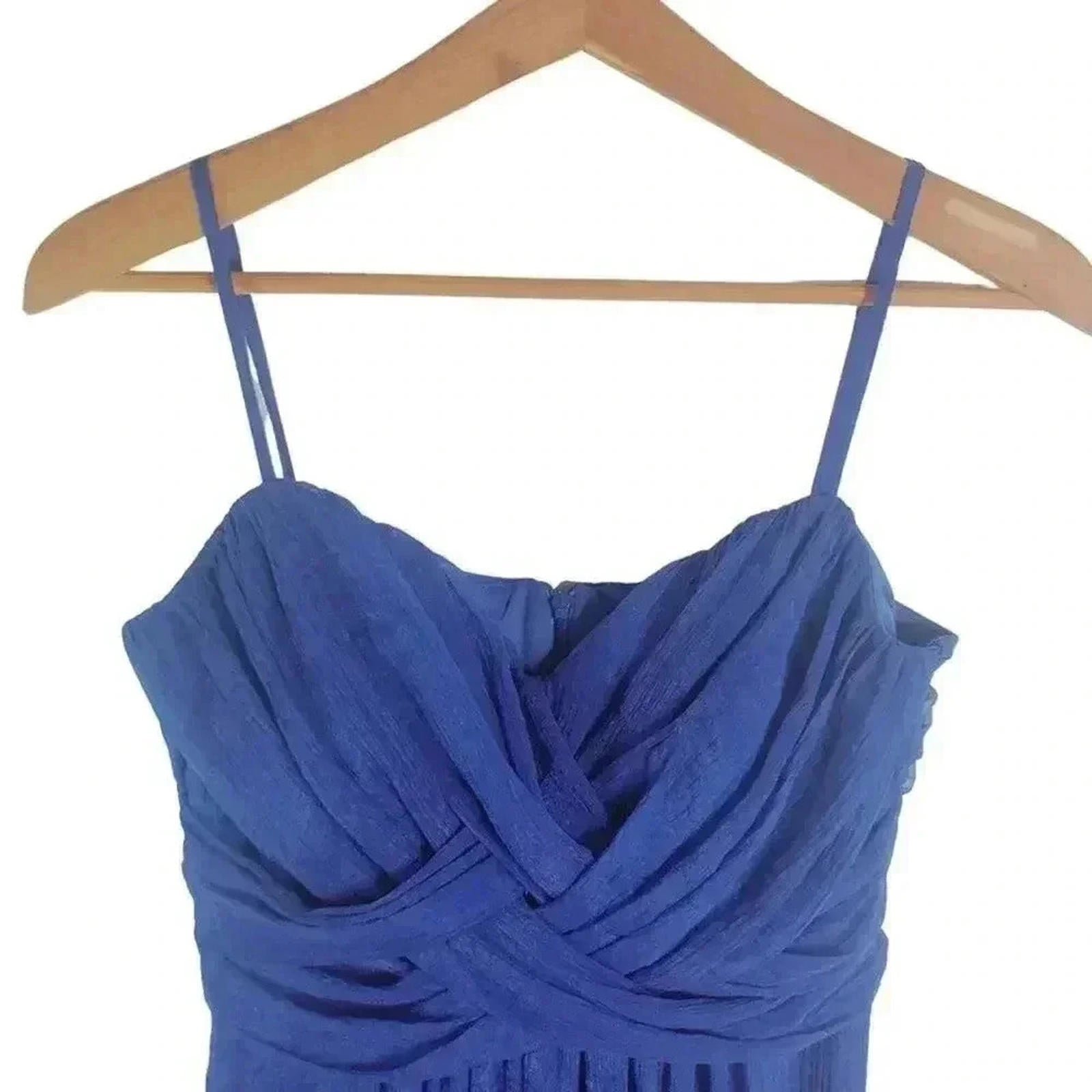Bisou Bisou Blue Chiffon Flowy Mini Dress Formal Prom Cocktail Women's Size 12
