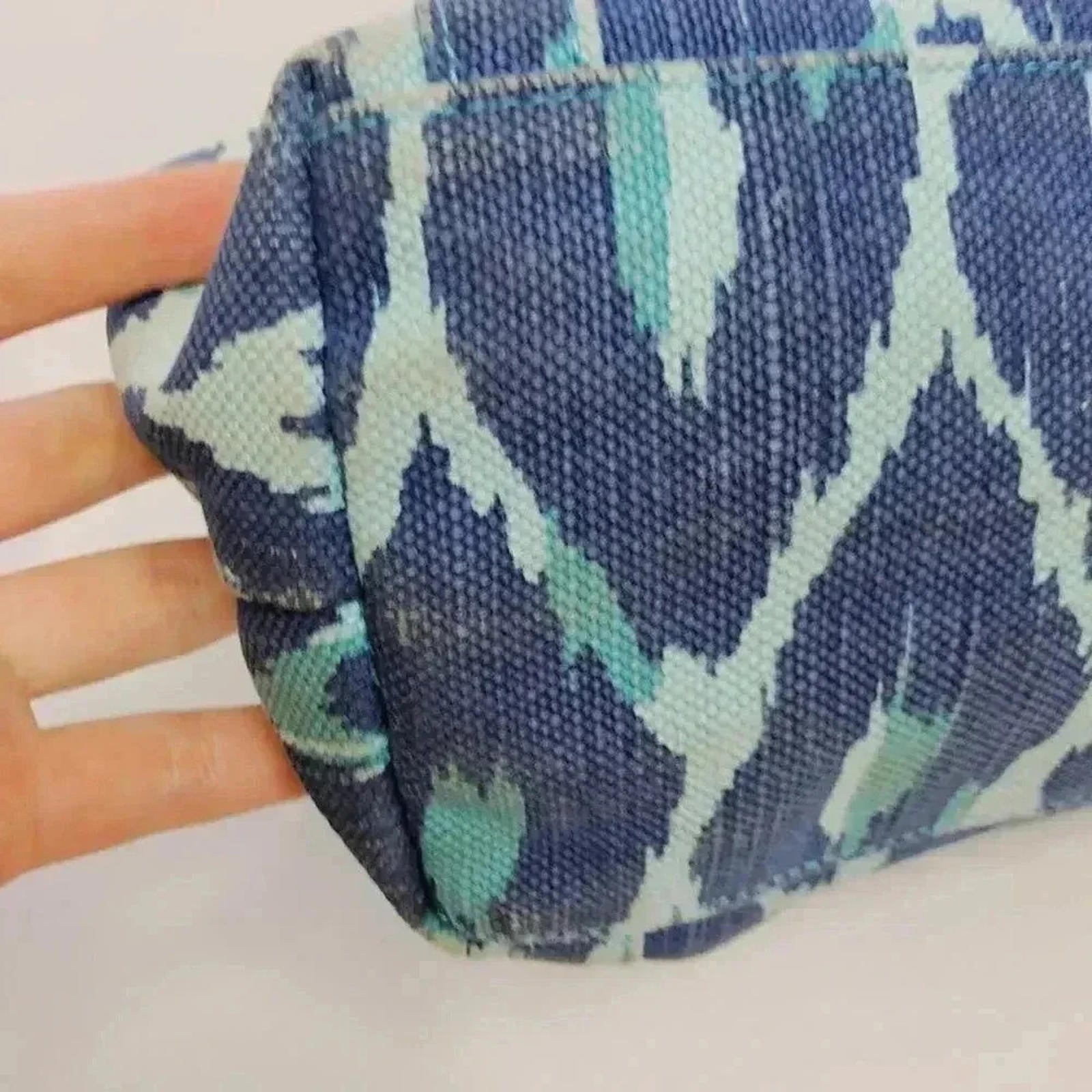 Stella & Dot Blue Diamond Printed Canvas Tote Bag