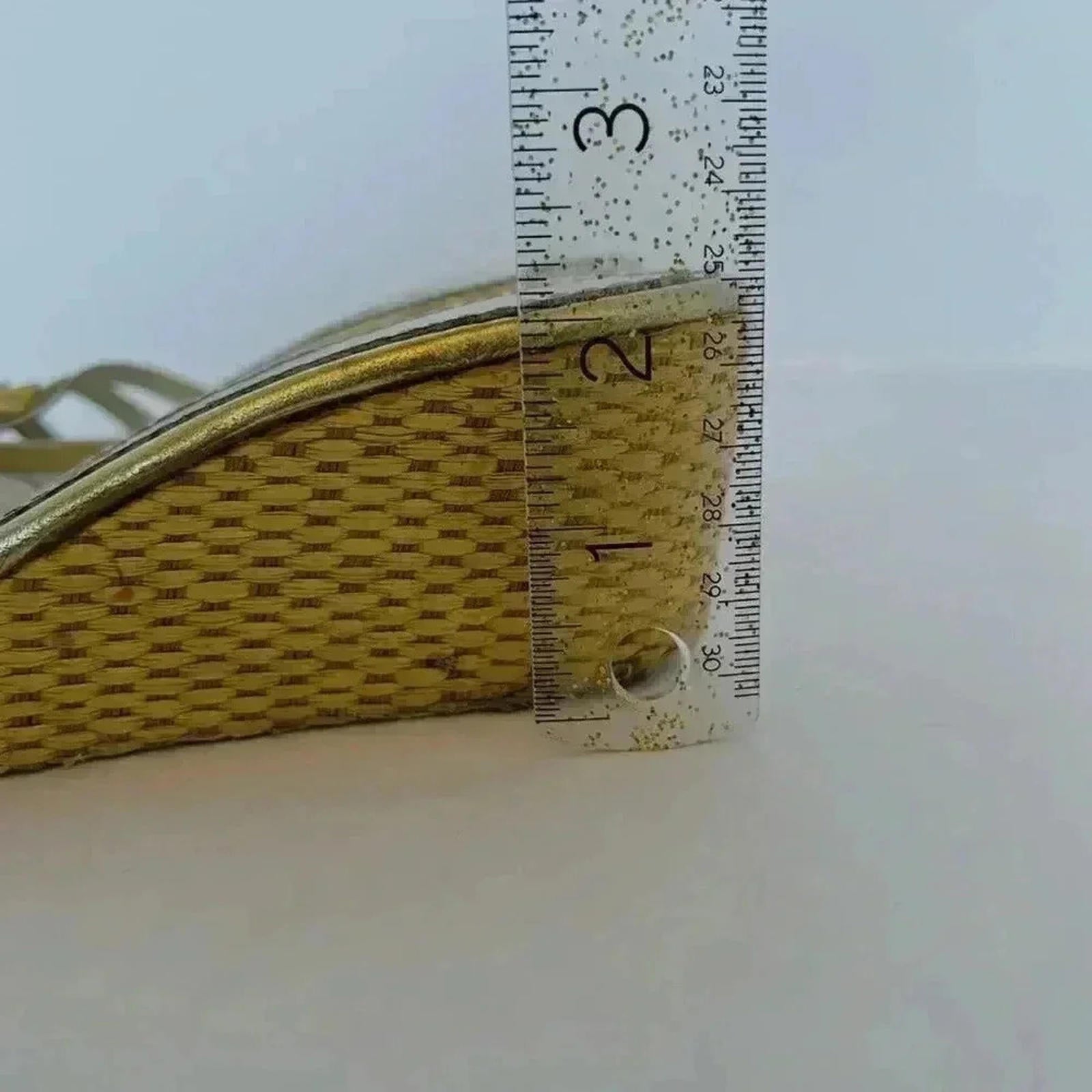 Moschino Gold Flower Platform Wedge Sandals Wicker Women's Size 7