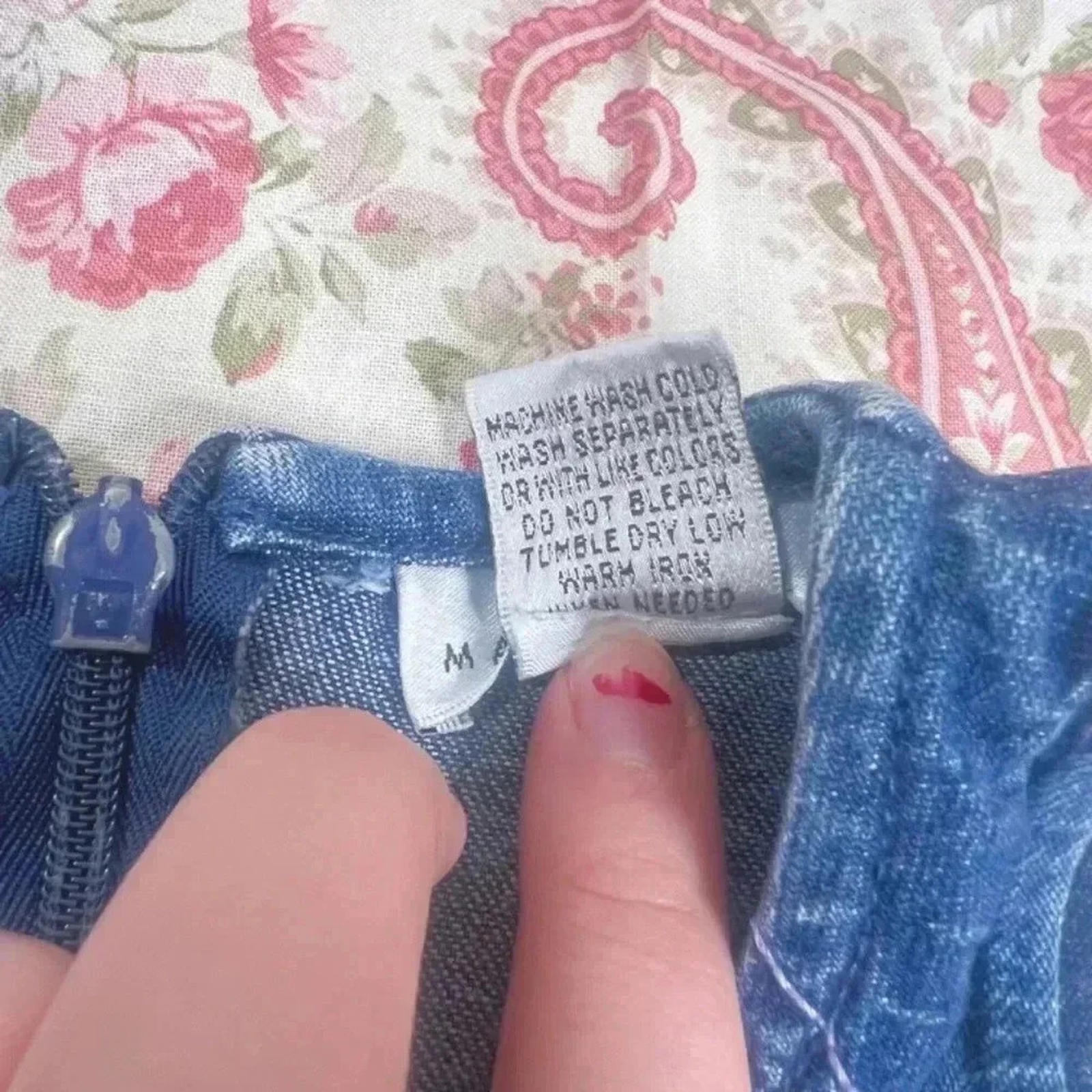 Vintage Maggie & Zoe Little Girl Baby Denim Dress Purple Flowers 18M
