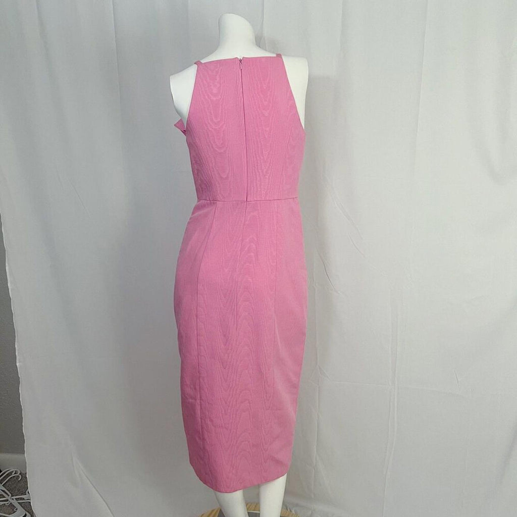 Kay Unger Nellie Ruffle Dress in Peony Pink Sleeveless Cocktail Dress Size 4