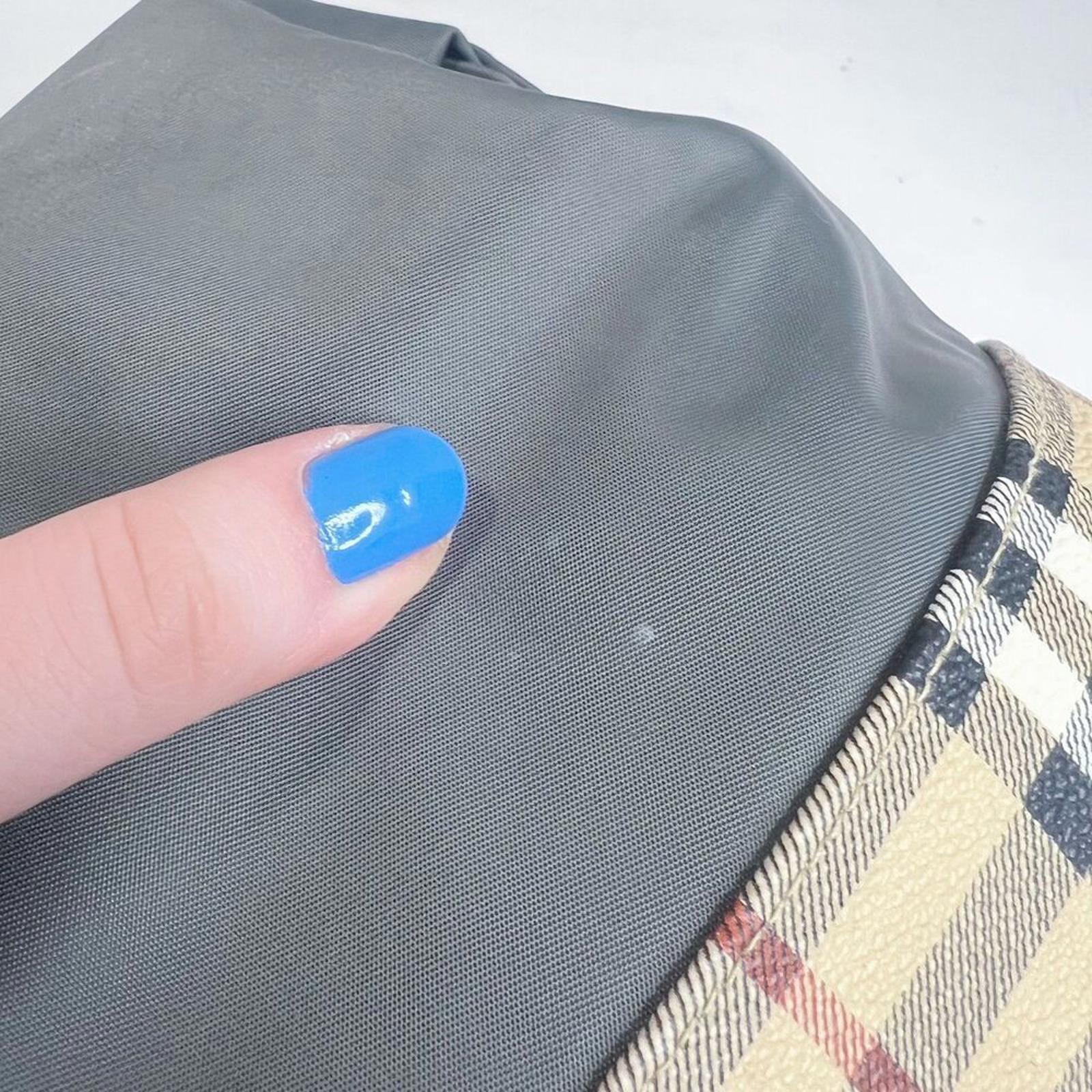Vintage Burberry RARE Makeup Bag Toiletry Bag Grey Burberry Check Plaid
